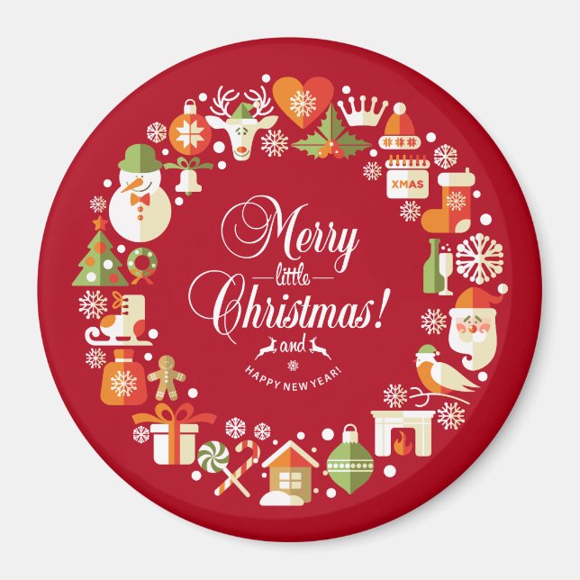 Snygg Merry Little jul | Magnet (Framsidan)