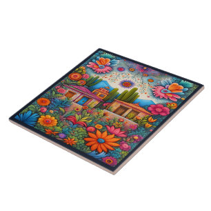 Snygg mexikansk konst kakelplatta