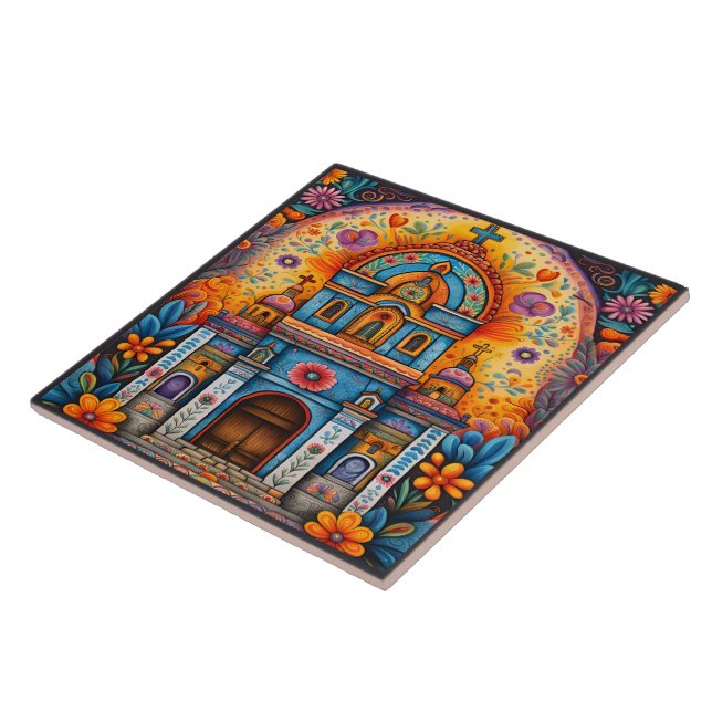 Snygg mexikansk konst kakelplatta (Sidan)