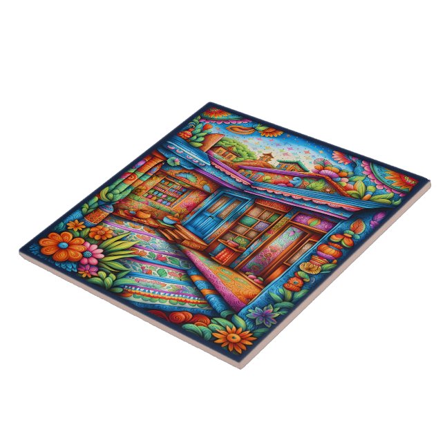 Snygg mexikansk konst kakelplatta (Sidan)