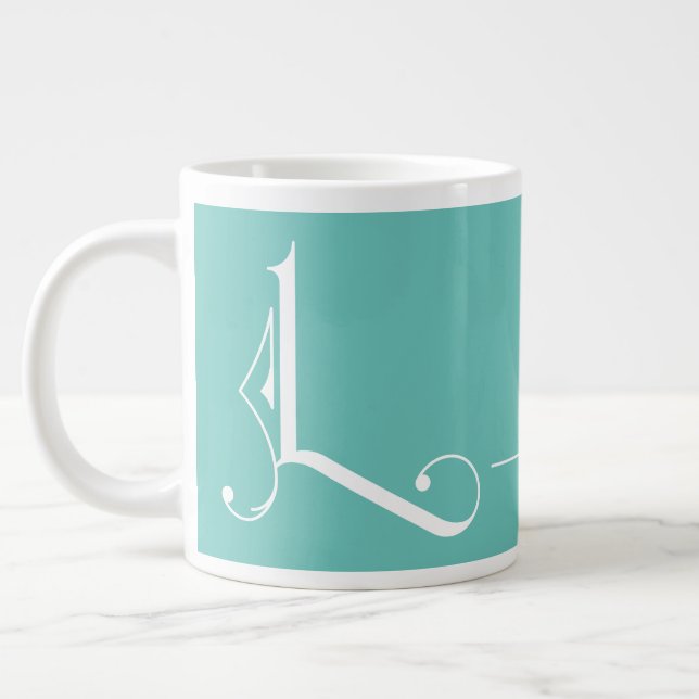 Snygg minimal Elegant Monogram L Jumbo Mugg (Vänster)