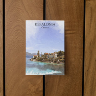 Snygg Minimal Kefalonia Greece Painting Vykort