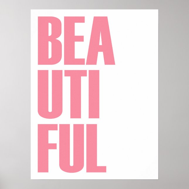 Snygg minimal Rosa-typografi Poster (Framsidan)