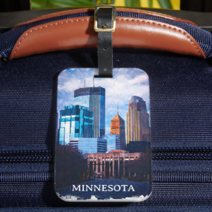 Snygg Minneapolis Minnesota Skyline Bagagebricka