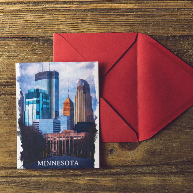 Snygg Minneapolis Minnesota Skyline Vykort (Minneapolis Minnesota Skyline Postcard)