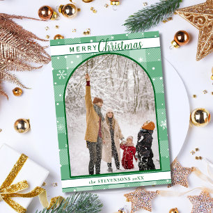 Snygg mintgrön buffelkaror snöflingor jul julkort