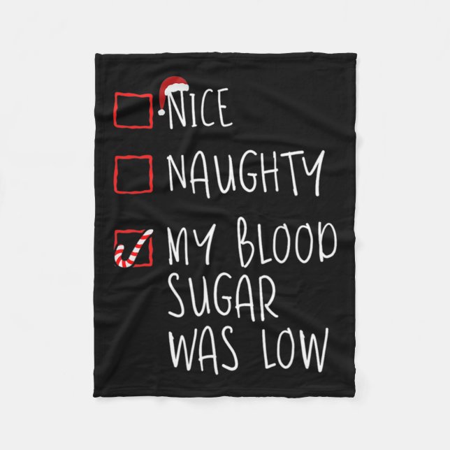 Snygg, mitt blodsocker var låg jul Diab Fleecefilt (Framsidan)
