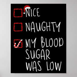 Snygg, mitt blodsocker var låg jul Diab Poster
