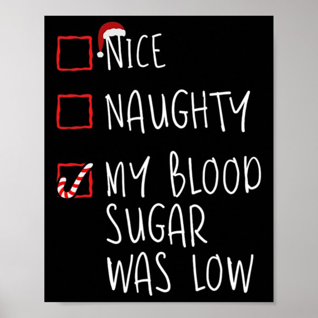 Snygg, mitt blodsocker var låg jul Diab Poster (Framsidan)