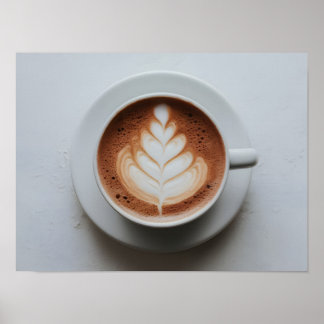 Snygg Mjölk-skummet Latte Art på Hett Kakao Poster
