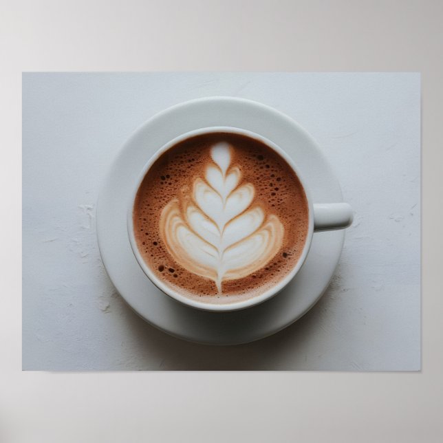 Snygg Mjölk-skummet Latte Art på Hett Kakao Poster (Framsidan)