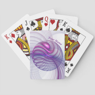 Snygg modern Abstrakt Fractal Art Rosa Namn Casinokort