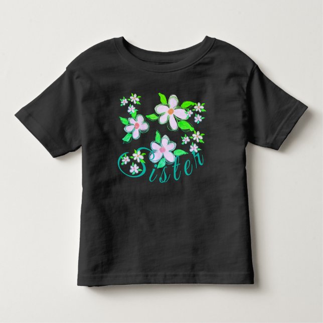 Snygg modern Blommigt T Shirt (Framsida)