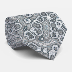 Snygg Modern Grå Mörkblå Marmor Granit Mönster Slips