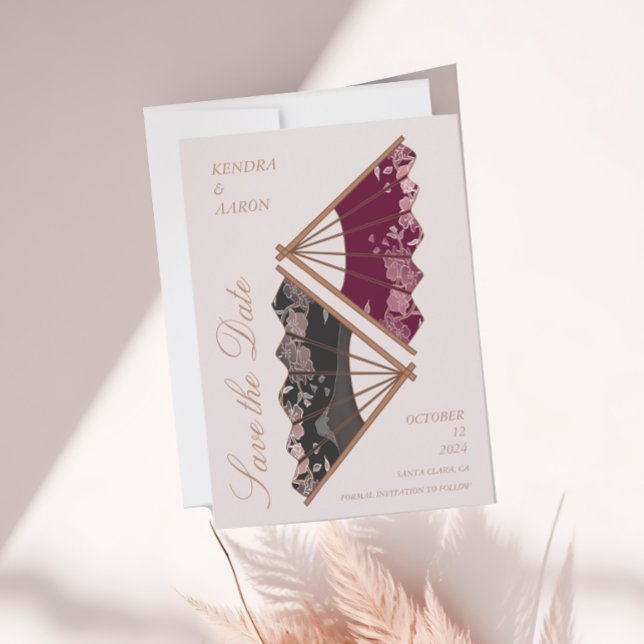 Snygg modern japansk Bröllop spara datum Inbjudningar (Skapare uppladdad)