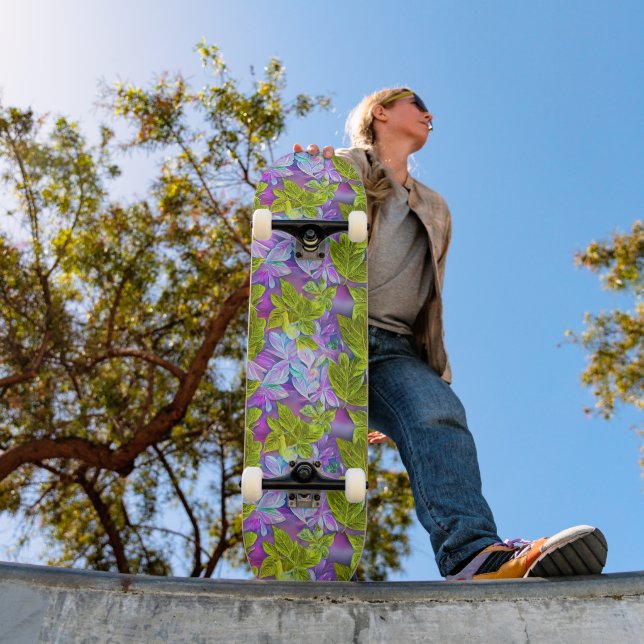 Snygg modern Leafy Mönster Mini Skateboard Bräda 18,5 Cm (Utomhus 1)