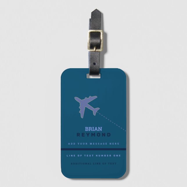 Snygg Modern-maskultur Blue luft Travel Bagagebricka (Framsida vertikal)