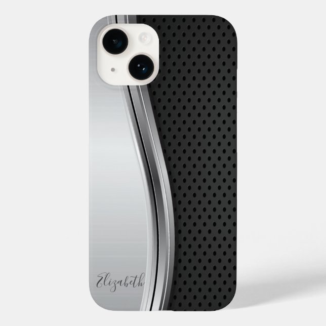 Snygg Modern Metallisk Silver Svart   (Baksida)