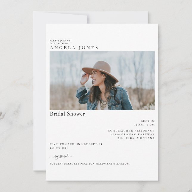 Snygg, modern, modern foto-Möhippa Inbjudningar (Framsida)