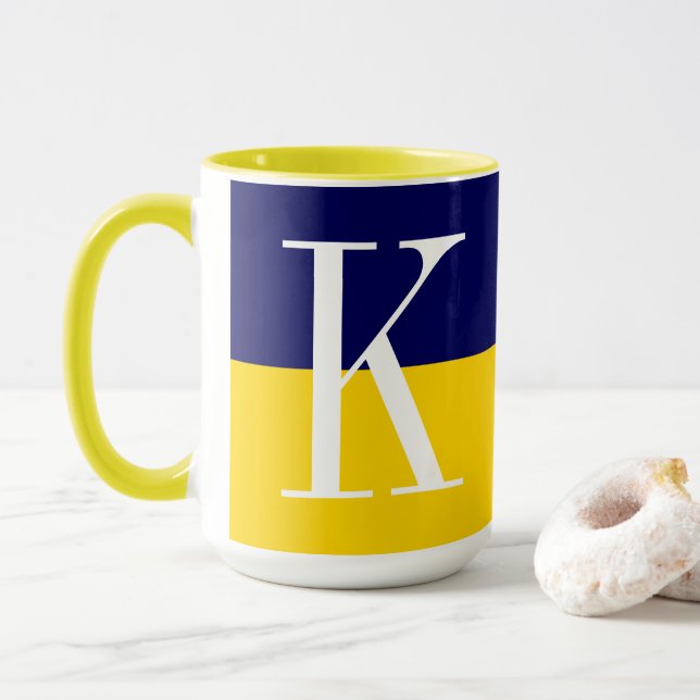 Snygg Modern Tvåtonsmonogram Mugg (Med munk)