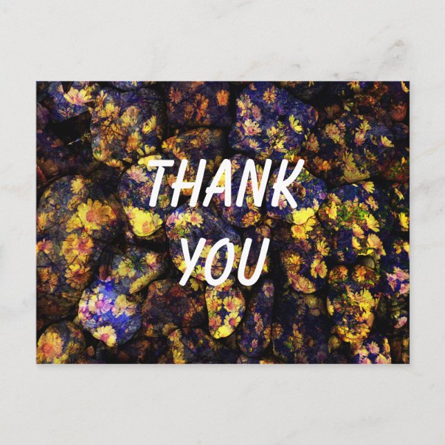 Snygg modern unik blomma tack design vykort (Framsida)