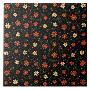 Snygg Modern Vintage Blommigt Collection Kakelplatta