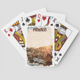 Snygg Monaco Sunset Painting Casinokort