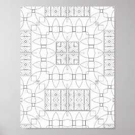 Snygg mönstersida för färgläggning av symmetrisk d poster