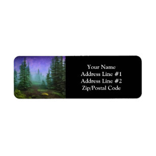 Snygg Moonlight Wilderness Scene Returadress Etikett