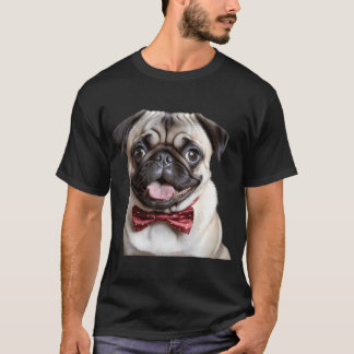 Snygg Mops med slips som ger valpvalpsblickar T Shirt