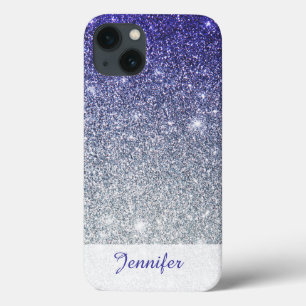 Snygg Mörk blått Lila Glitter Ombre iPhone Ca