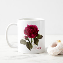 Snygg mormug med ros - redigerbart namn