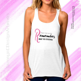 Snygg motiverande rosa svart typografi t-shirt linne med racerback 