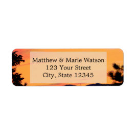 Snygg Mountain Sunset Returadress Etikett