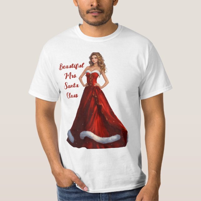 Snygg mrs Jultomten T Shirt (Framsida)