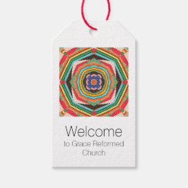 Snygg Multi-Färg Kente Kaleidoscope Presentetikett