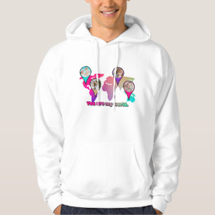 Snygg Multifärgad World Map Photo Collage Hoodie