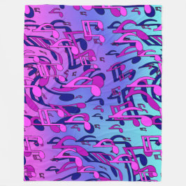 Snygg Music Aqua Blue Rosa Upbat Artsy Ull Fleecefilt