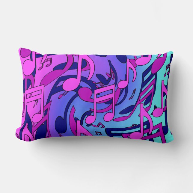 Snygg Music Musik noter Uppslag Artsy Lumbarkudde (Framsida)