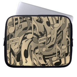 Snygg Music Warm Sepia Living Musik noter Laptop Fodral