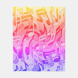 Snygg musik Lycklig Färg, levande Musik noter Fleecefilt