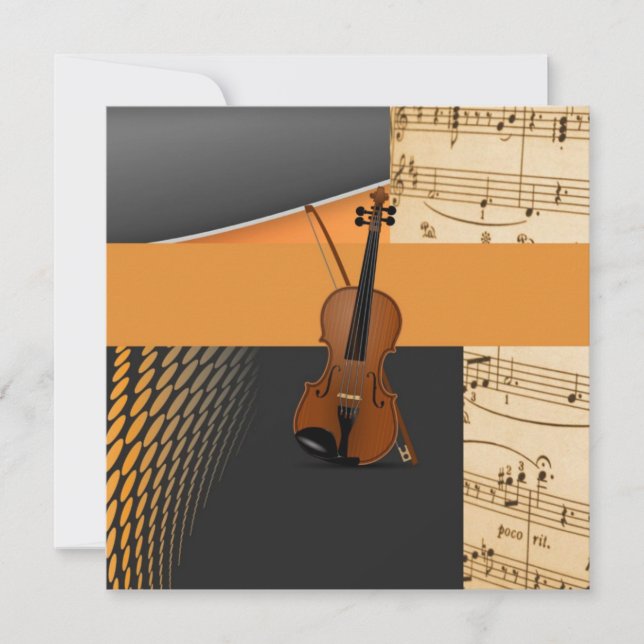 Snygg musikabstrakt design med fiolin kort (Framsida)