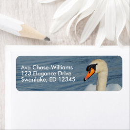 Snygg Mute Svan i Harbor Vatten Returadress Etikett