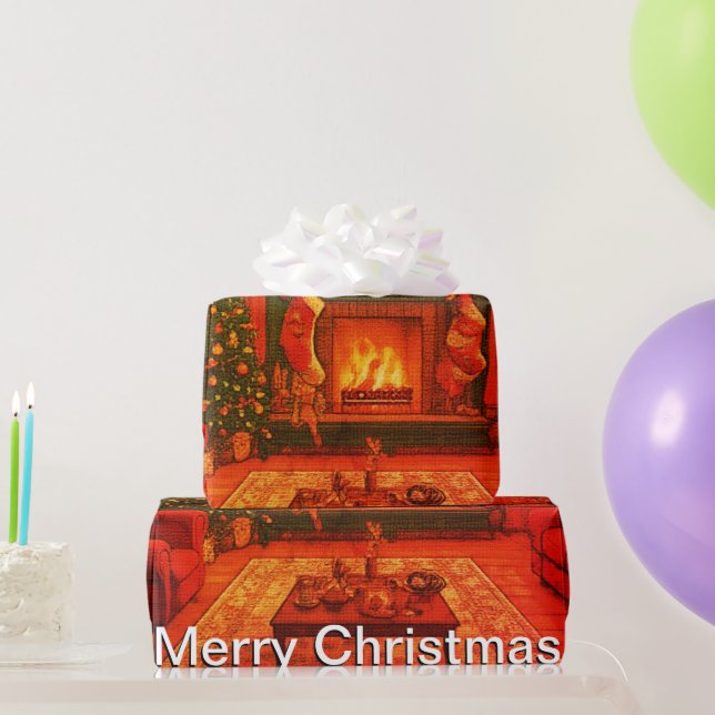 Snygg Mysigt julfamilj Gathering Presentpapper (Festgåvor)