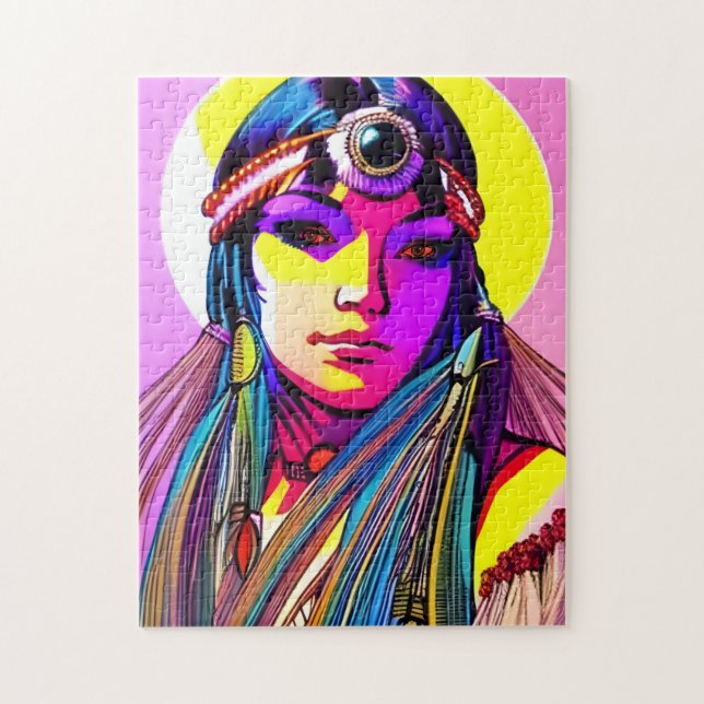 Snygg Native American Woman. Pussel (Vertikal)