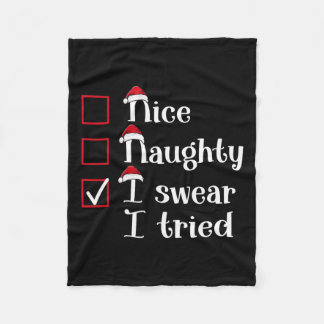 Snygg Naughar I Swear I provade Cute-julen Fleecefilt