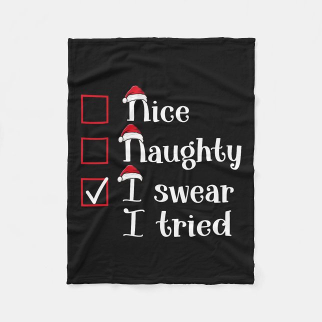Snygg Naughar I Swear I provade Cute-julen Fleecefilt (Framsidan)