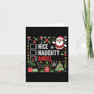 Snygg Naughty Angel Funny jul Jultomten Kort
