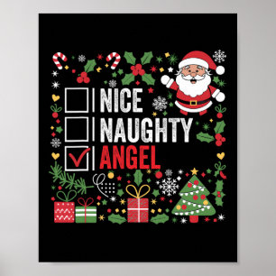 Snygg Naughty Angel Funny jul Jultomten Poster