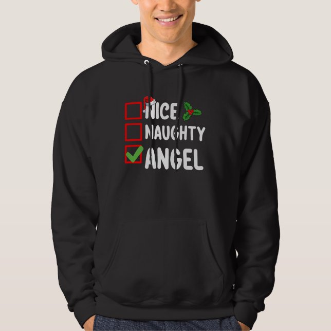 Snygg Naughty Angel-Helgdag Hoodie (Framsida)